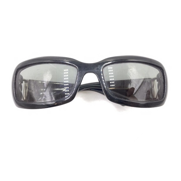 Gucci Black Silver Rectangle Wrap Sunglasses Gray Lens Designer Men Women - Picture 12 of 12